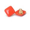 Non Pierced Earcuffs For Women Yellow Red Square Resin Ear Clip On Earrings Geometric Jewelry Boucle Oreille Femme