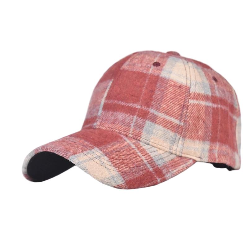 Herbst Winter Hut Herren Frühling Sommer Outdoor Sonnenschutz Visier Klassische Karierte Baseballkappe Hartschalen-Kappe Damenmütze Warme Schirmmütze