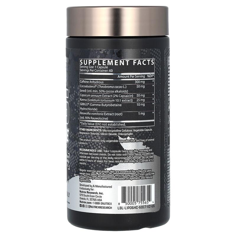 LIPO-6, Hardcore, Maximum Strength, 60 Capsules