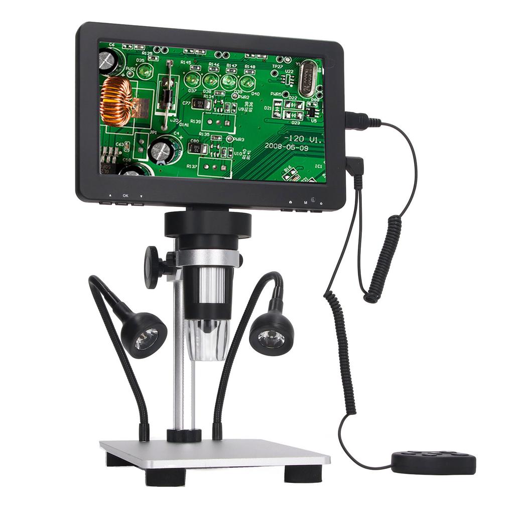 7 Inch Digital Microscope HD LCD Dispaly 1200x 12MP Soldering Microscope for Biological Observation and Watch Repair