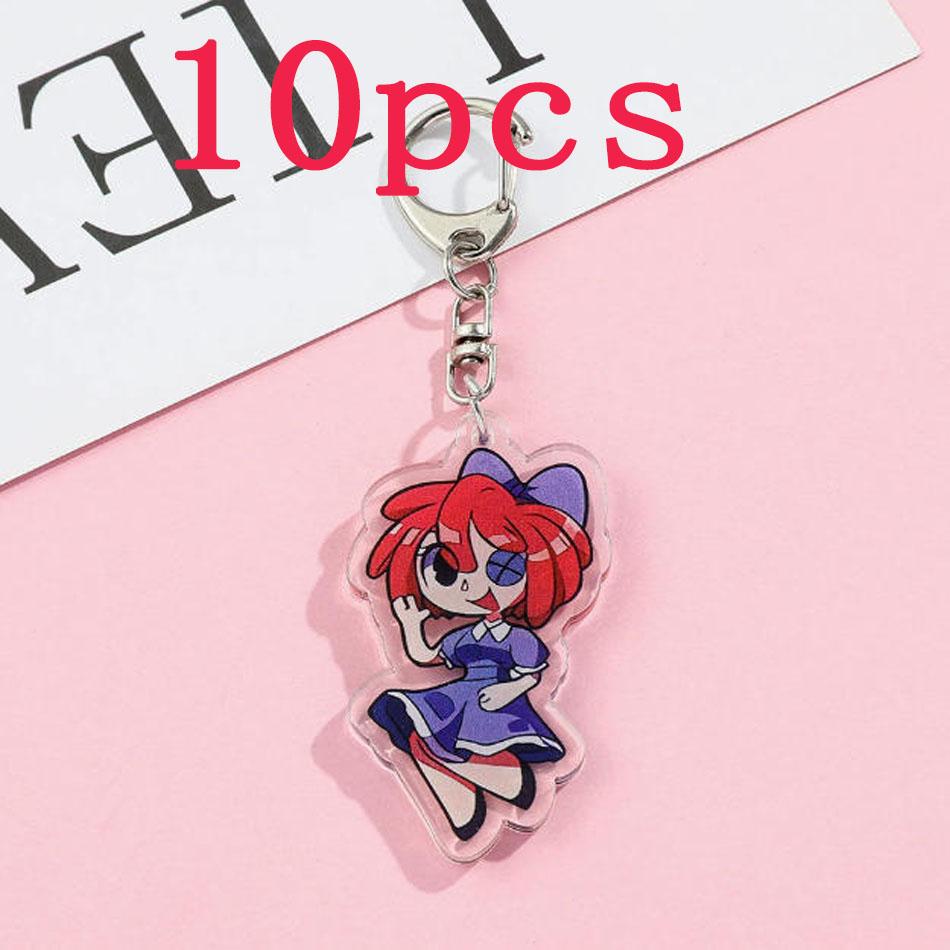 1Pcscartoon The Amazing Digital Circus Acrylic Keychain Cute Backpack Pendant Bag Charms Accessories Decoration Holiday Gift Items