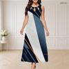 Women Plus Size Round Neck Triple Keyhole Cutout Sleeveless Printed Long Dress Black Orange Off White