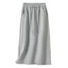 Women's Autumn/Winter Fleece-Lined or Regular Midi Skirt Sweatshirt Dress, Plus Size, Elastic Waist with Drawstring