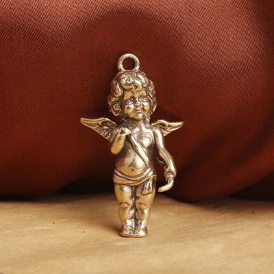 Pirinç Melek Kanatları Kolye Kolye Katı Bakır Anahtar Zincirleri Diy Aksesuarları