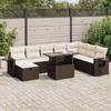 VidaXL Garden Furniture Set with Cushions 9 Pcs Brown Wicker 3327883