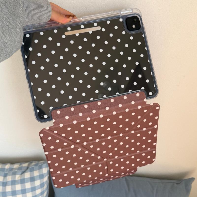 Custodia Buckle per iPad Pro 2021 - Pois a sei colori con design a cuoricini femminili