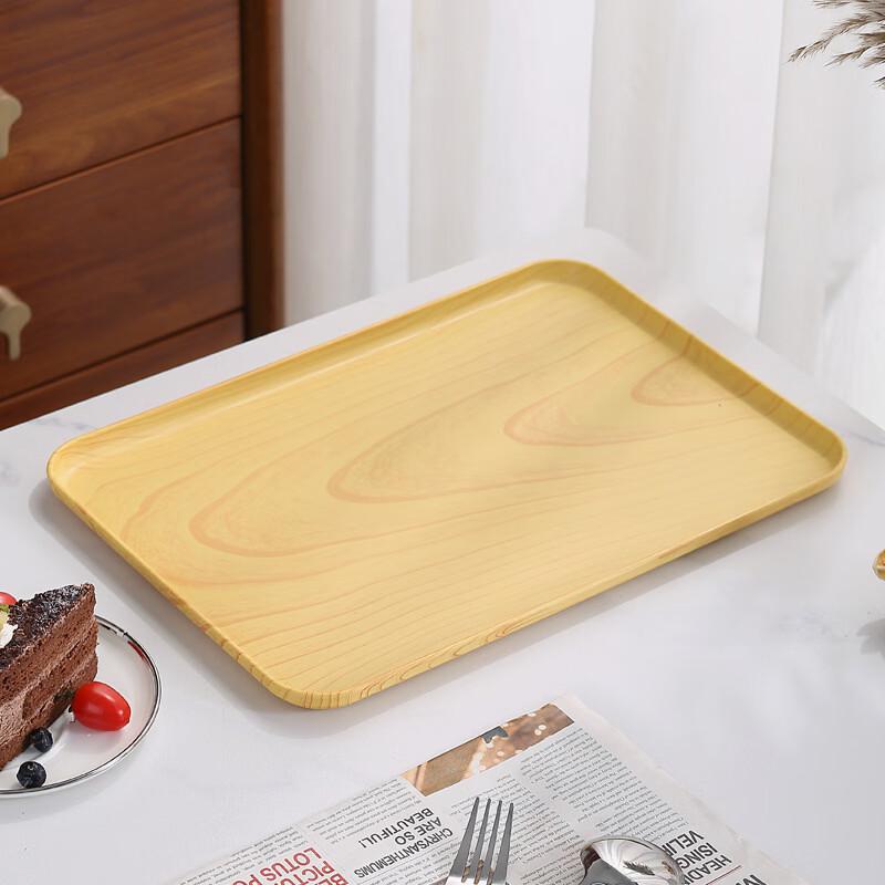 ZISIZ Wood Grain Imitation Serving Tray