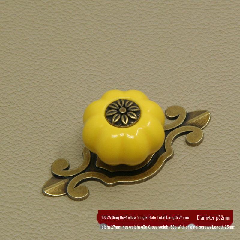 Χρωματιστές Κεραμικές Λαβές Κολοκύθας για Μοντέρνα Κινέζικα Ντουλάπια και Συρτάρια