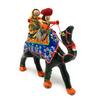 Handmade Recycled Material Figurines, Rajasthani Doll Couple Rider Idol