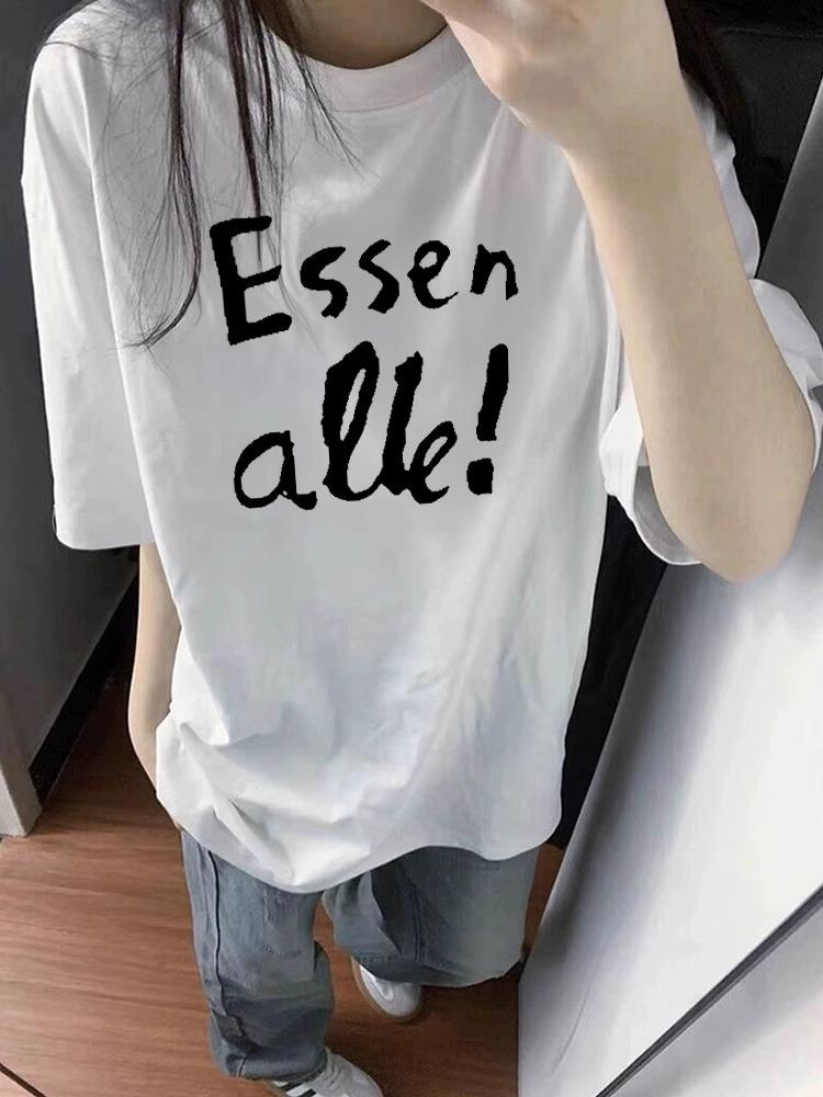 

2025 New Summer Oversized Plus Size Pure Cotton Short-Sleeve Trendy T-Shirt XXL темно-синього кольору