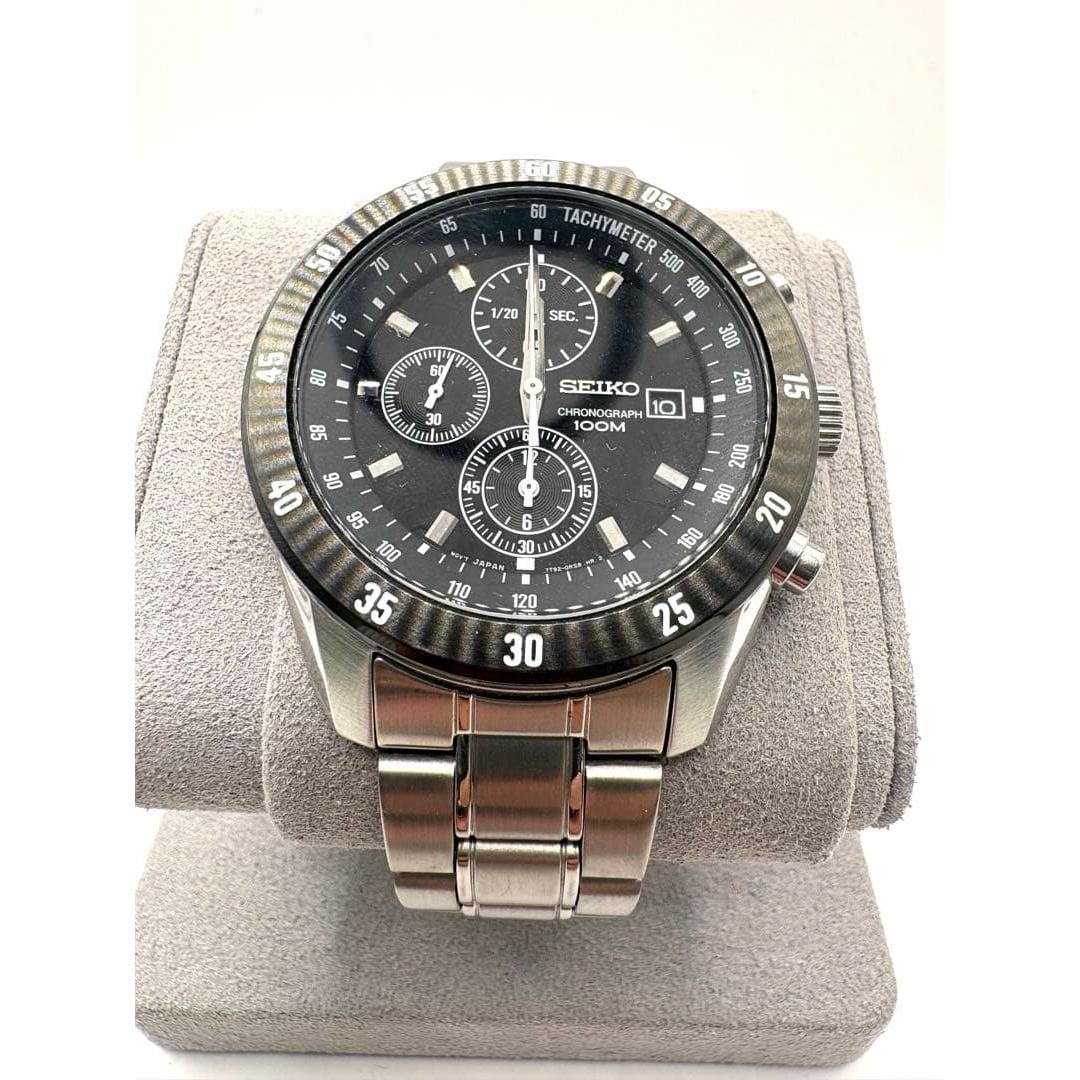 SEIKO Seiko Chronograph Men s Watch Black Dial Current Item
