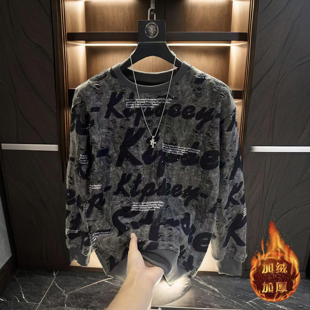 Японский ретро ленивый стиль модный вязаный свитер с дырками мужской и женский новый дизайн свободный универсальный мужской свитер XXXL