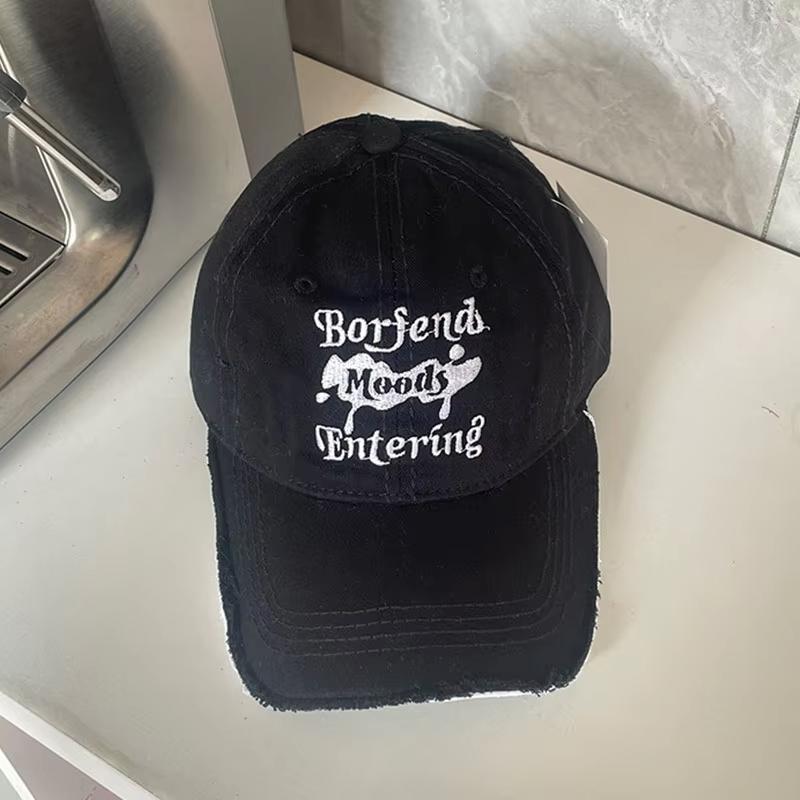 

Punk Letters Embroidery Street Baseball Cap For Men Women Solid Color Snapback Sun Caps Soft Cotton Hip Hop Dad Trucker Hats 54-60cm чорний