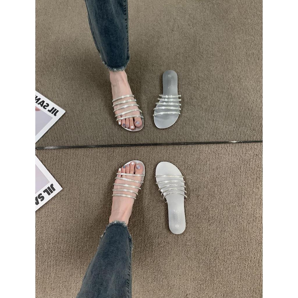 French Temperament Women's Sandals Women's Summer Wear 2025 New Soft-soled Fairy Style Fashion One-word Cool Slippers