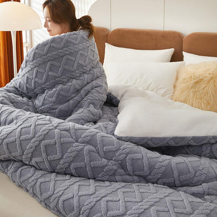 Couverture chaude d'hiver Super épaisse pour lit, couvertures pondérées en cachemire d'agneau artificiel, couette douce et confortable, nouvelle collection