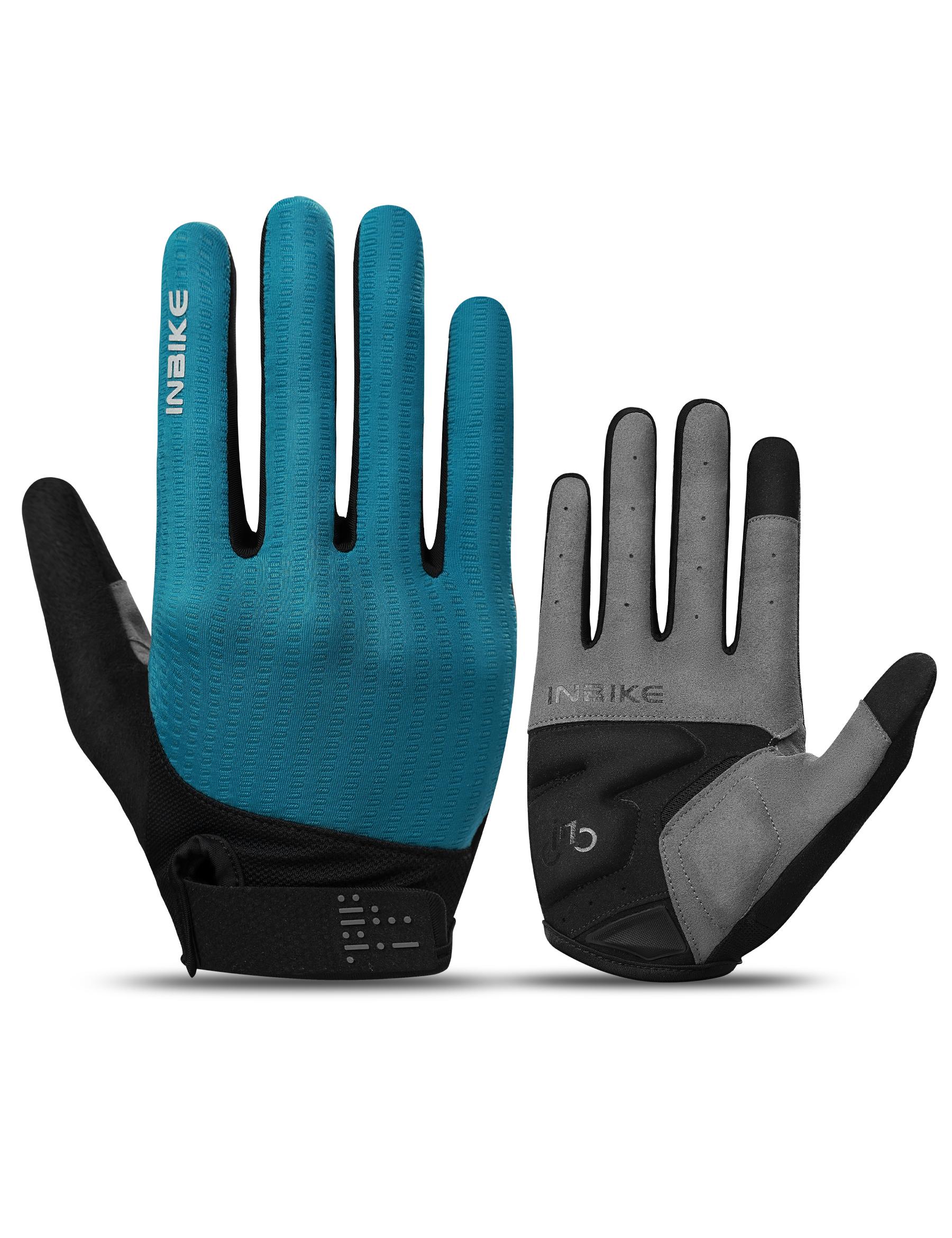 

INBIKE Чоловічі велосипедні рукавички Двома пальцями Сенсорний екран Ударостійкі з долонею Світловідбиваючі дихаючі XL синій