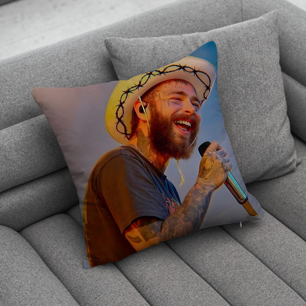P-Post M-Malone Pillow Case Soft Cushion Cases for Farmhouse Sofa Decor Home Decorations and Protector
