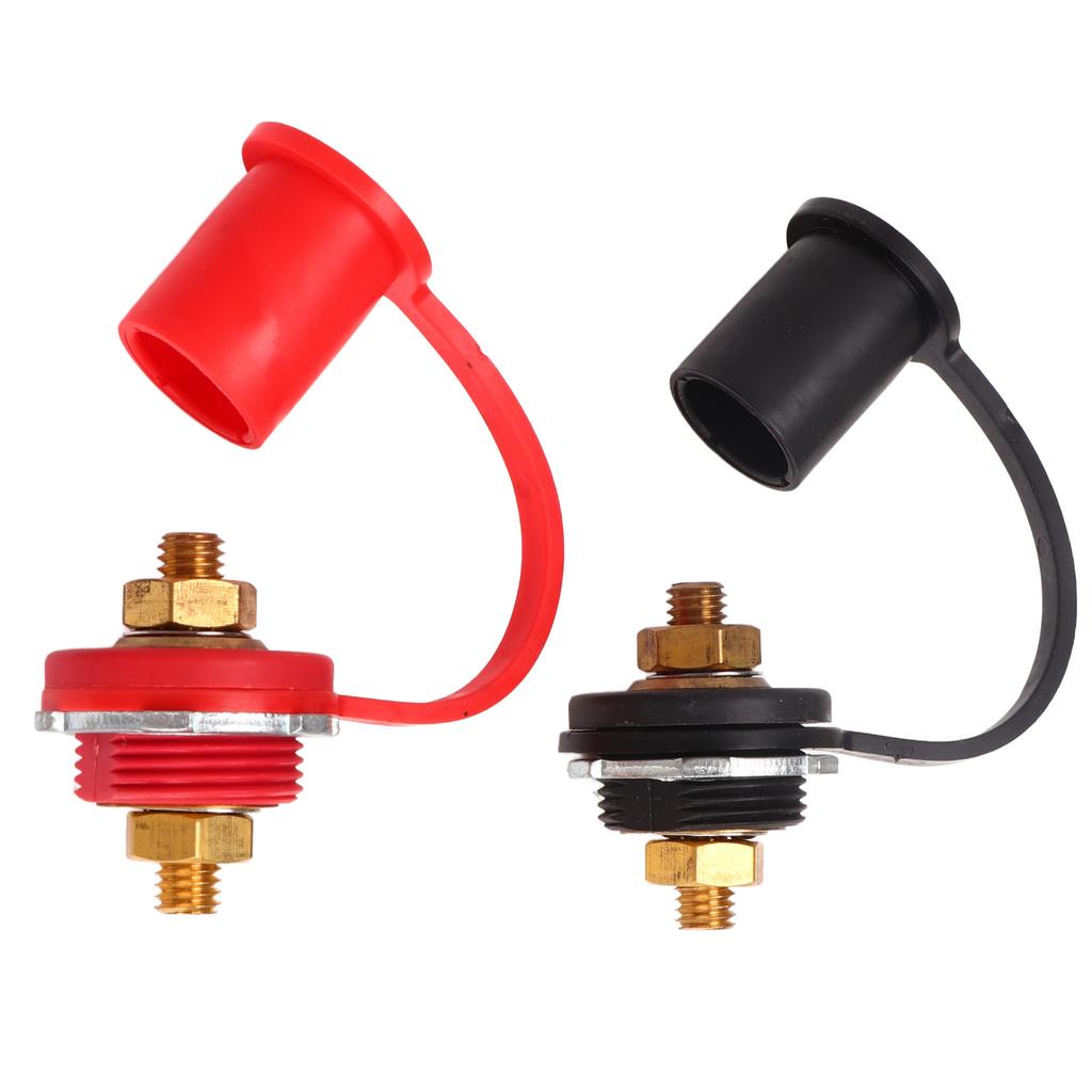 1 Pair Thru Panel Battery Terminal 250A Red Black 3 8in Stud Battery Binding Post for Car Marine RV