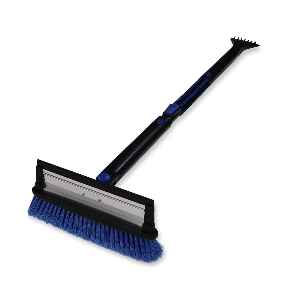 Meltec Snow Brush Snoky with Scraper, 3-Level Extension, Assembly Required, SNB-16