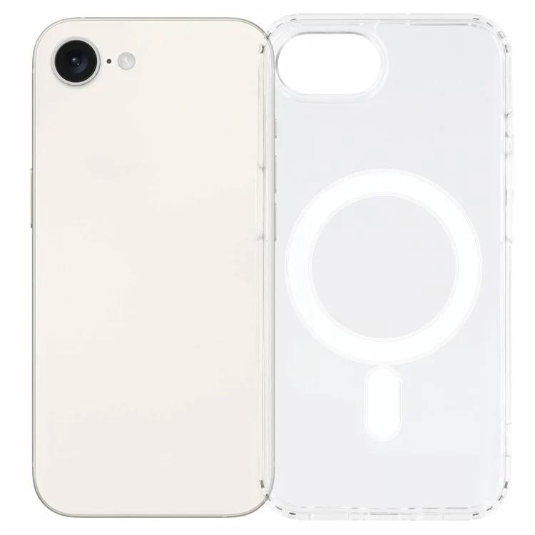 WANLONFENG LM Series For iPhone 16e Clear Phone Case Compatible with MagSafe with Screen Film (Big Lens Hole)