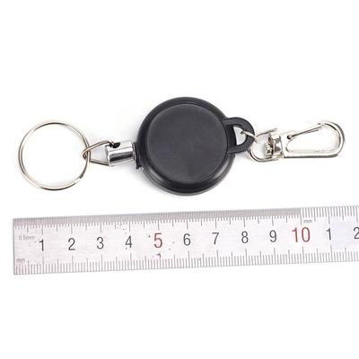 Retractable Key Chain Reel Steel Cord Recoil Belt Ring Badge Pass Id Card Holder