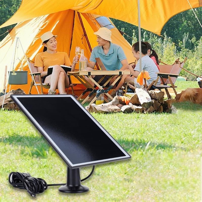 Panel Solarny Płyta Ładująca z Kablem Ładującym USB 5Pin do Kamer Bezpieczeństwa Wodoodporny IP65 5V 6W Zewnętrzny Zasilacz