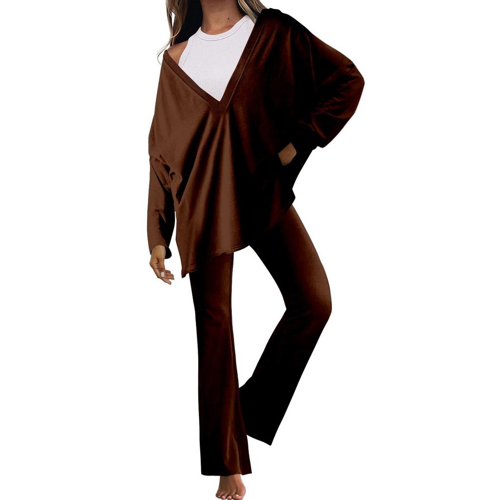 Women'S Long Sleeve Suit Cotton Suit Women'S Two-Piece Suit Casual Plus Size Reversible T-Shirt Top Workout Sports Tracksuit