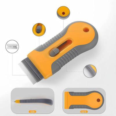 Custom Retractable Glue Removal Scraper - Steel Blade, Double-sided Tape Cleaning Tool