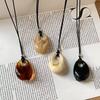 Women's Retro Korean Style Smudged Acrylic Pendant Necklace - Autumn/Winter Fashion