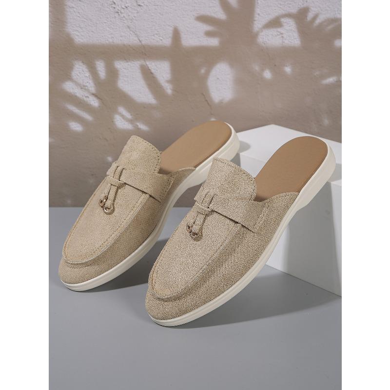 Jarní Nové Dámské Boty Mules s Uzavřenou Špičkou a Páskem přes Patu, Ležérní Nazouvací Outdoorová Obuv