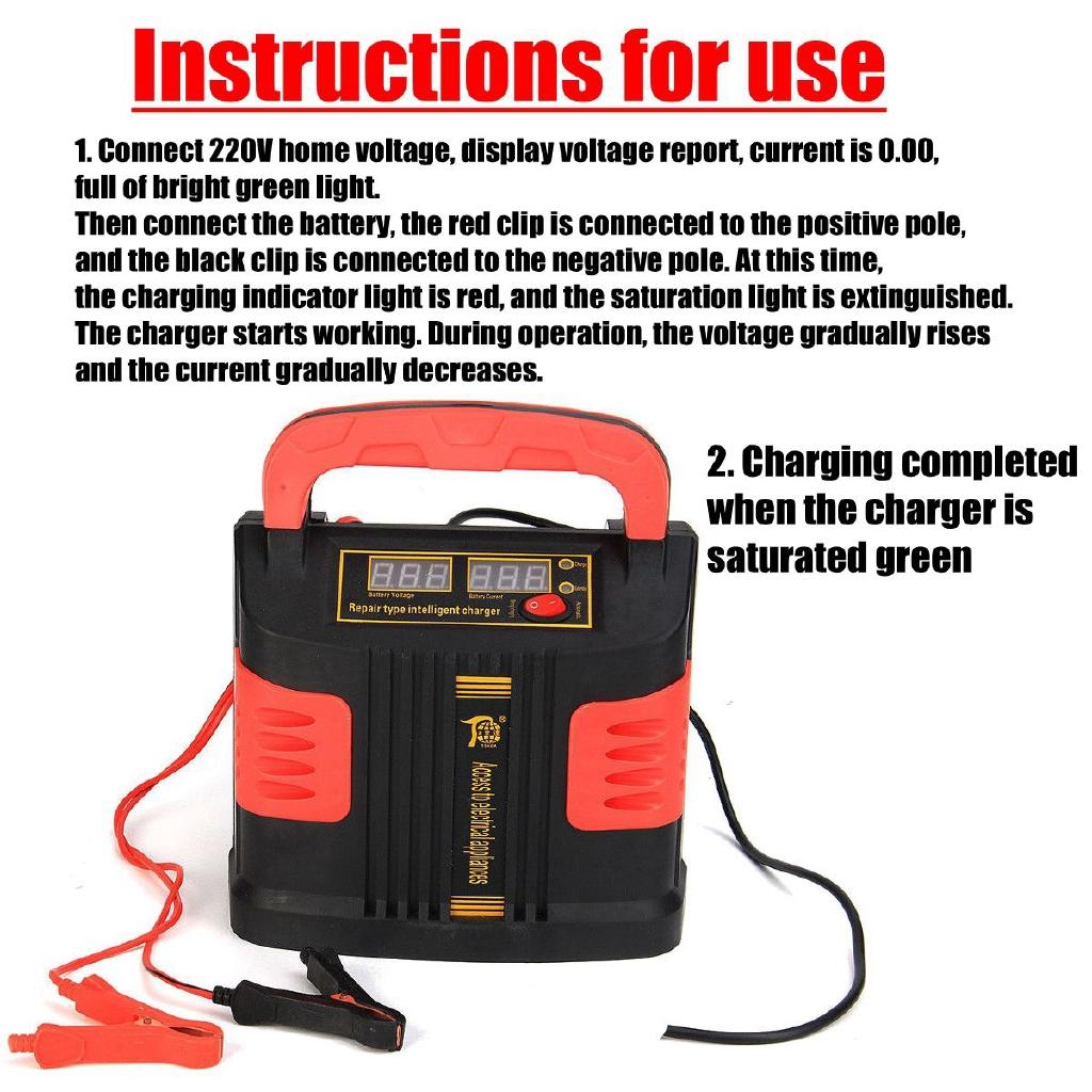 350W 200Ah Portable Electric Car Emergency Charger Booster Intelligent Pulse Repair Type ABS LCD 2 Modes Battery 24V