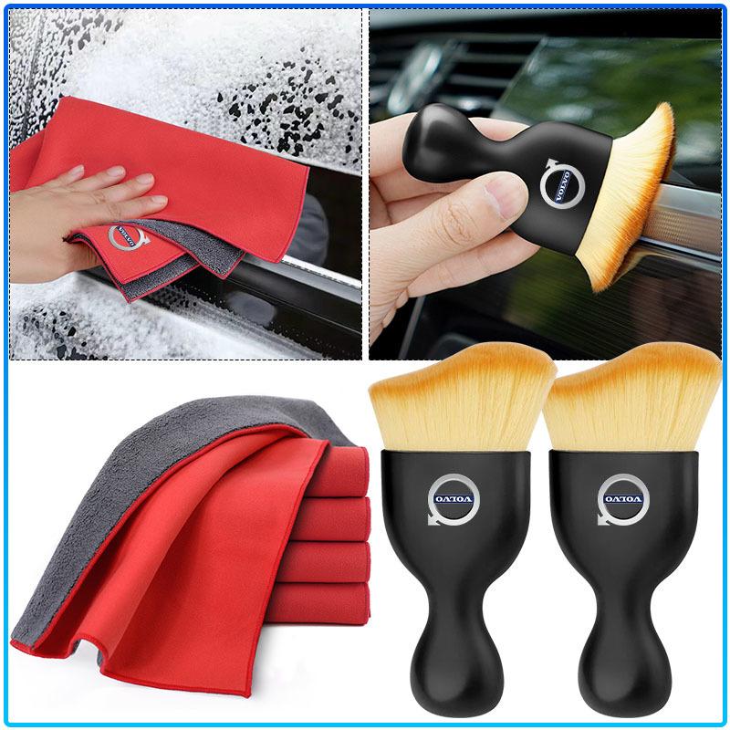 Car Cleaning Soft Brush Car Wash Towel Microfiber Cleaning Rag Cloth Car Goods For Volvo C70 S40 S50 S60 S70 S80 S90 V40 V50 V60 V90 XC40 XC60 XC90