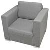 Armchair - vidaXL - Light Grey - High-quality Fabric - 1 Seat - Contemporary - Design