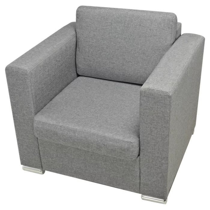 Armchair - vidaXL - Light Grey - High-quality Fabric - 1 Seat - Contemporary - Design