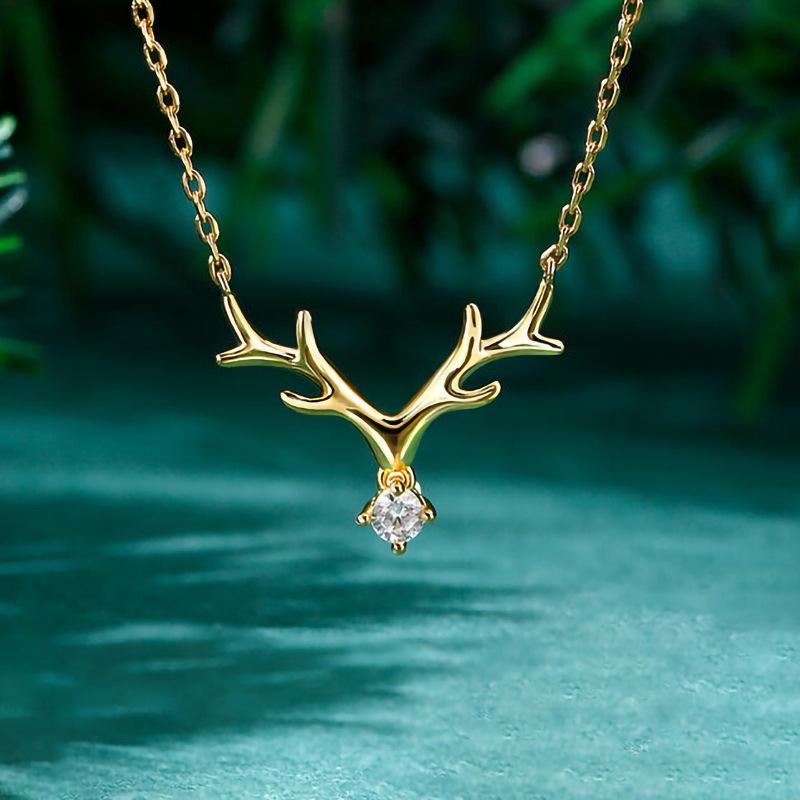 

1Pc Fashion Pendant Necklace Inlaid Synthetic Zircon Fashion Jewelry Christmas Classic Necklace золотой