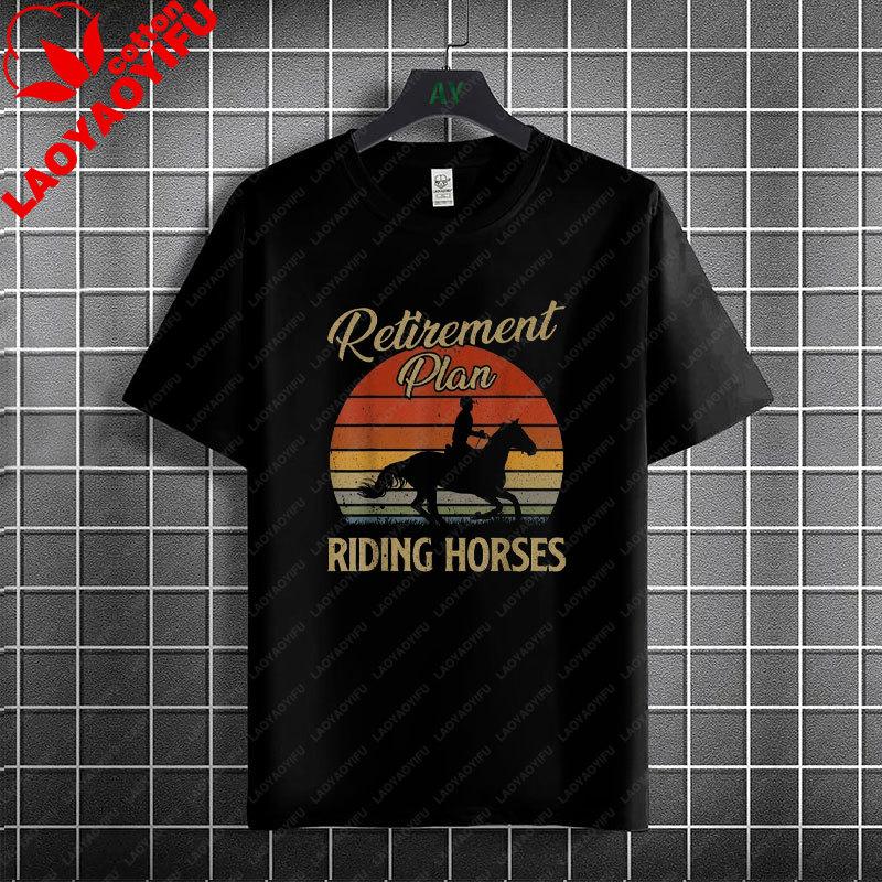 Unisex Unisexs Casual Graphic Tshirt With Western Horse Barrel Racing Design 100 Cotton Short Sleeve Round Neck Tshirt