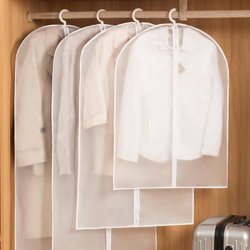 

Clothing dust cover, waterproof and moisture-proof, portable, thickened transparent coat, hanging pocket, hanging storage bag 60x100cm