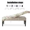 1Pc Long Bench Cover Stretch Polyester Removable Washable Anti-Dirty Piano Stool Chair Covers Living Room Bedroom Seat Protector