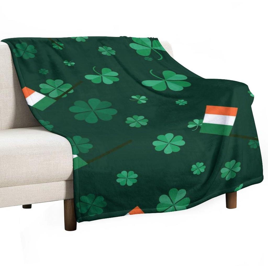 St. Patrick's Day Series digital-printed polyester Bedroom velvet flannel cover blanket Fleece soft sofa cover blankets for beds
