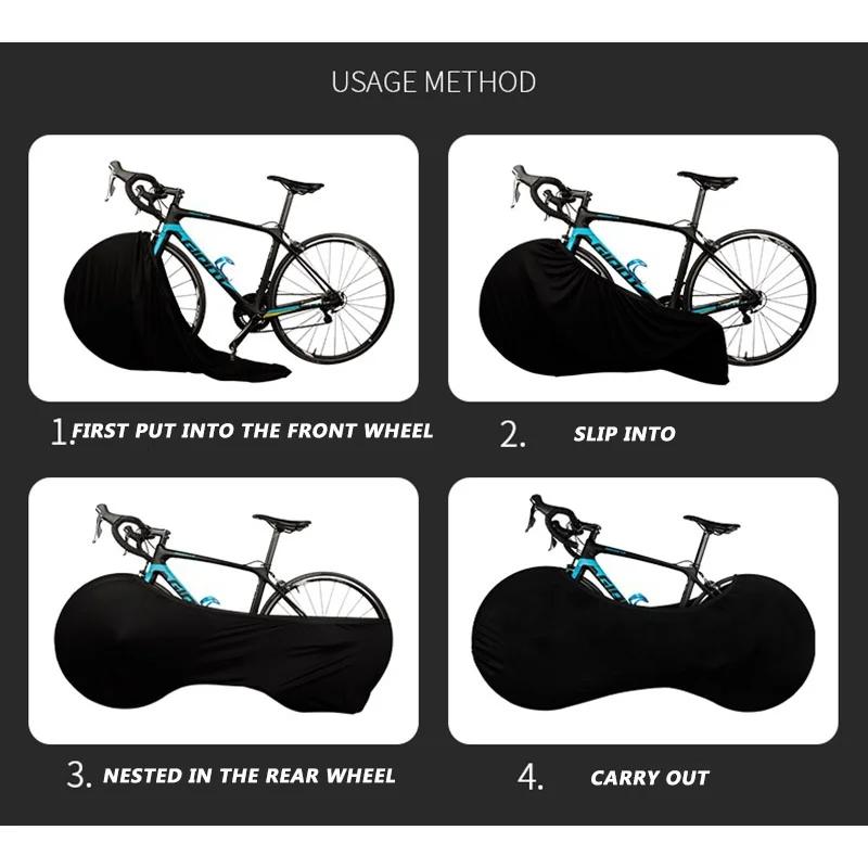 Mountain Bike Cover Waterproof Dust Protector Full Cover Elastic Fabric for Indoor Outdoor Cycling Accessories