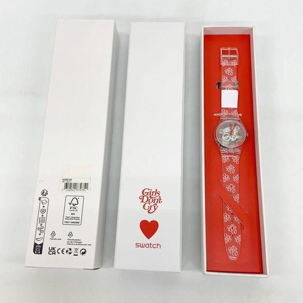 Used swatch VERDY Girls Don't Cry Watch Logo Analog Quartz Box Included Street Casual Unisex Clear Watch DF19480