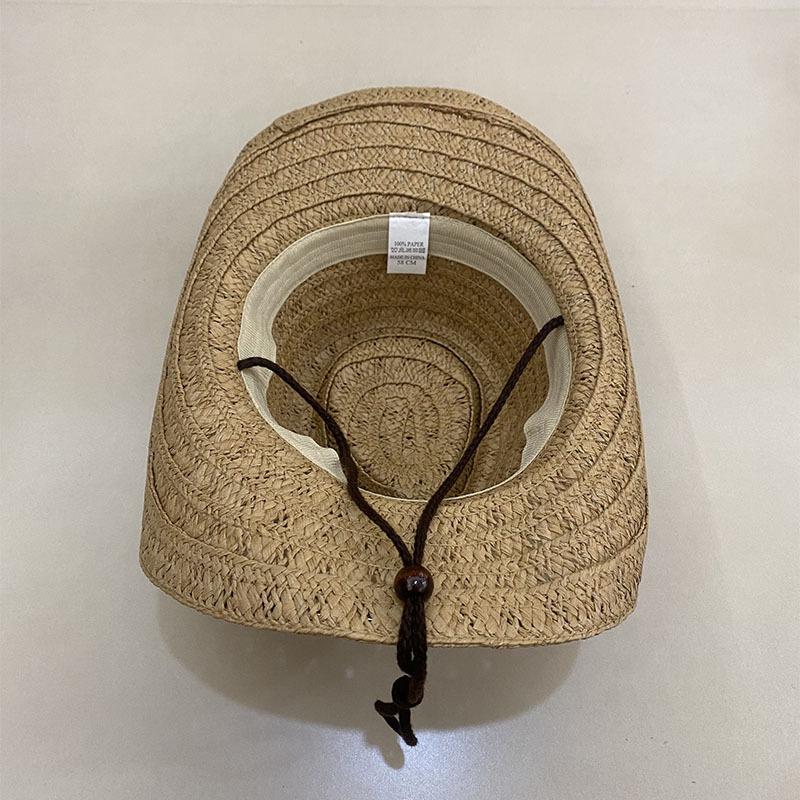 Delle French British Straw Hat Unisex Summer Shade Jazz Hat Sun Protection