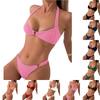 Ensemble Bikini Deux Pièces Sexy Push-Up de Couleur pour Femmes