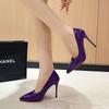 Fashion Ladies Shoes 2025 High Quality Shallow Women's High Heels Fashion Party Plus Size Solid Best Seller Sexy Pointed Toe Heels Women