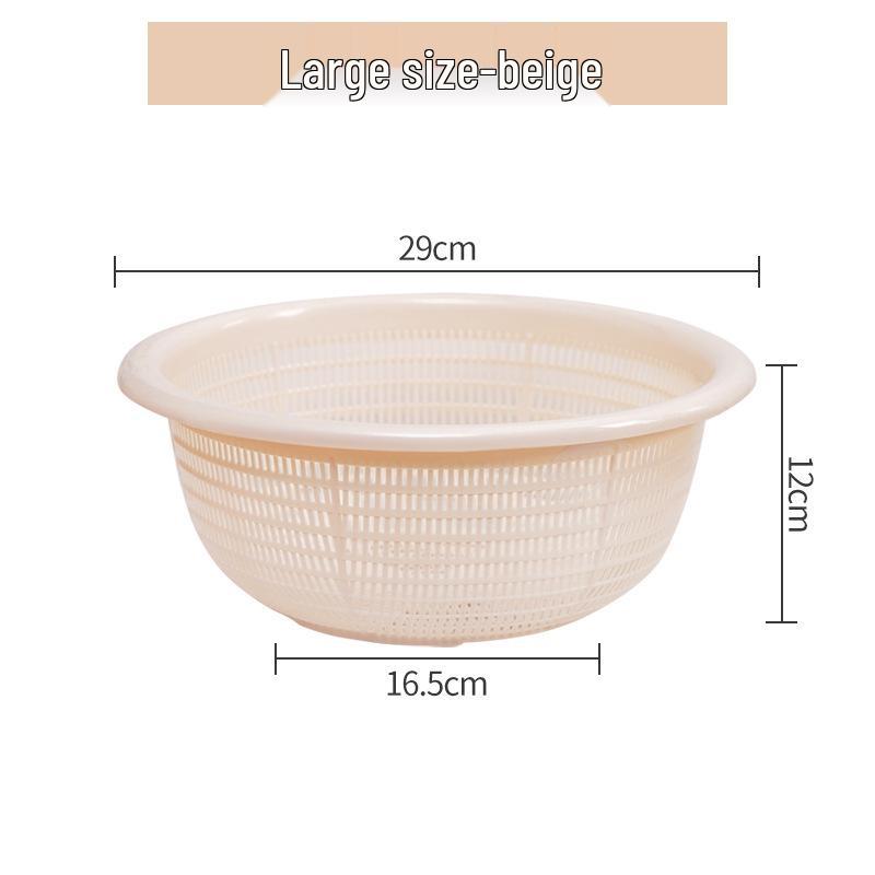 Kitchen Sink Vegetable & Fruit Washing Basket Set - Plastic Strainer & Drainer Basin for Storage & Rice Washing