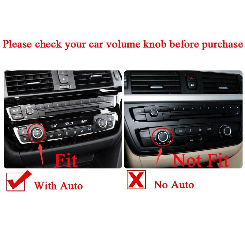 Luftkonditioneringsratt Ljudvolymkontrollknapp Cirkeldekoration Trimringskydd För B+W 1 2 3 3GT 4-serien X1(Med AUTO-knapp)