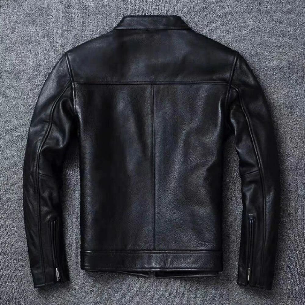 Chinese Size Spring Natural Genuine Calf Skin Leather for Man Slim Fit Male Coat Men Real Cowhide Coats Fashion Clothing Male Clothes Autumn