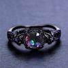 Purple Cubic Zirconia Black Ring For Women Retro Gorgeous Engagement Beach Party Design Zircon Accessories Ladies Gifts