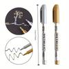DIY Metal Waterproof Permanent Paint Marker Pens Manga Drawing Markers School Office Gold and Silver Pens