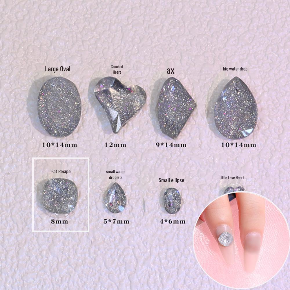 Burst Sparkle Oval Rhinestone DIY Phone Case Crooked Heart 3D Resin Accessories Burst Flash Rhinestone